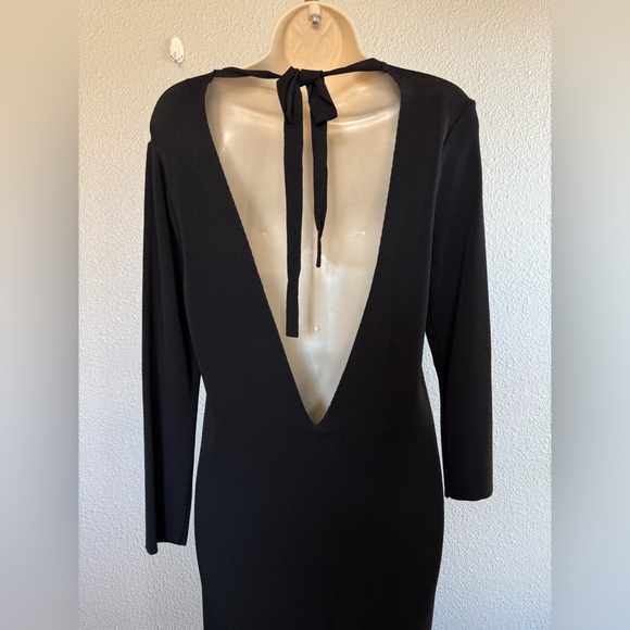 Zara Knit Open Back Midi Dress Size Large Bodycon - Picture 3 of 6